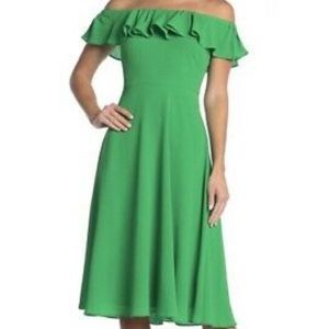 Betsey Johnson Lime A-Line Ruffle Dress Size 4